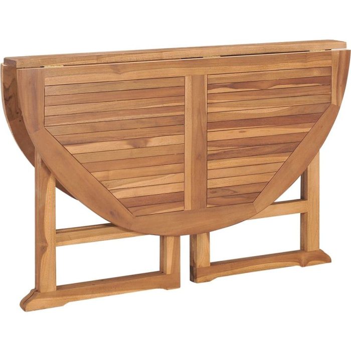 Tavolo pieghevole rotondo teak massello - Etnico Outlet