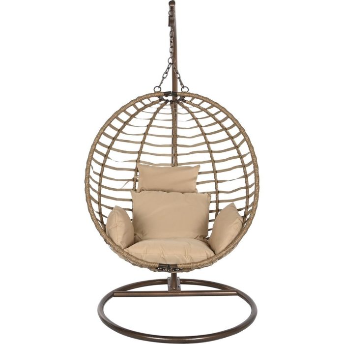 Poltrona sospesa giardino rattan con supporto - Etnico Outlet
