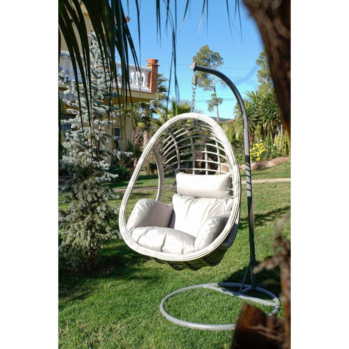Poltrona sospesa giardino grigio rattan - Etnico Outlet