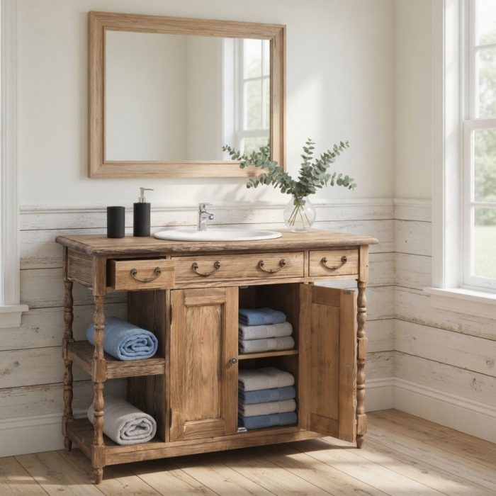 Mobile bagno country provenzale legno massello anche SU MISURA