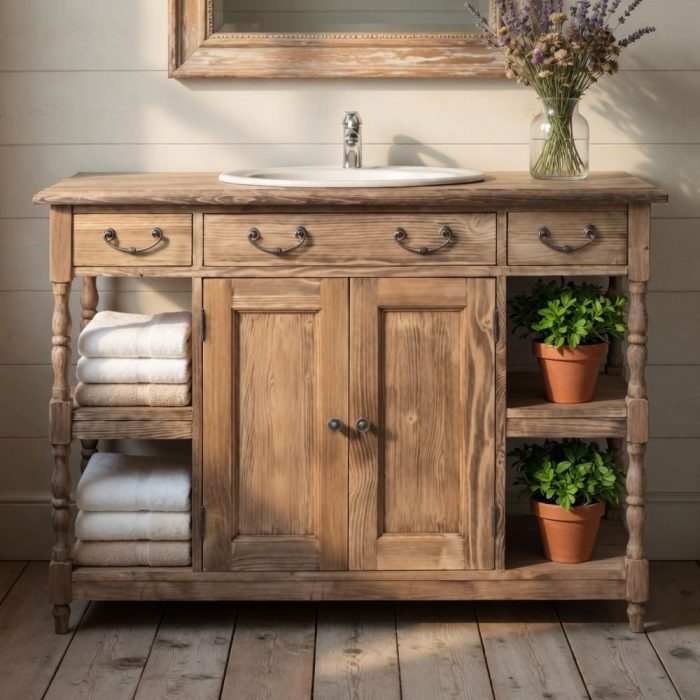 monili bagno legno rustici