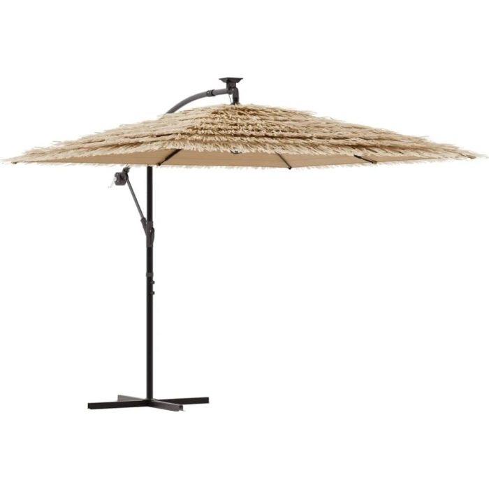Ombrellone tropicale con frange giardino acciaio 290 - Etnico Outlet
