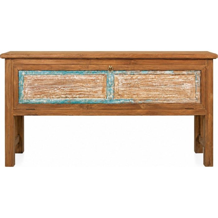 Consolle teak riciclato con contenitore - Etnico Outlet