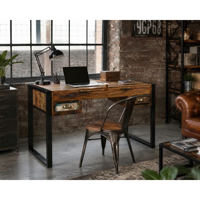 Scrittoio industrial legno riciclato - Etnico Outlet