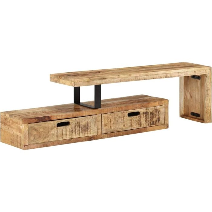 Porta TV industriale allungabile in mango - Etnico Outlet