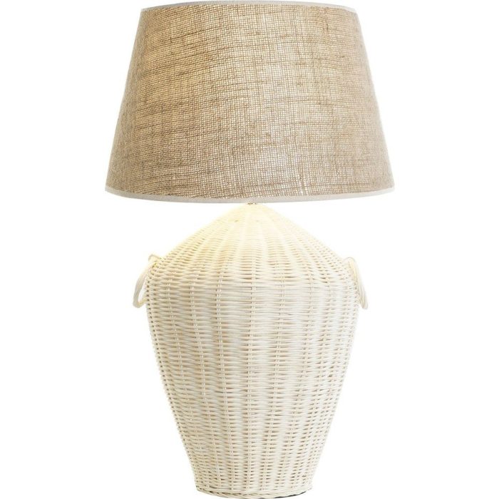 Lampada rattan bianco Mediterraneo - Etnico Outlet