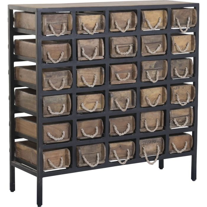 Cassettiera farmacia industrial legno metallo - Etnico Outlet