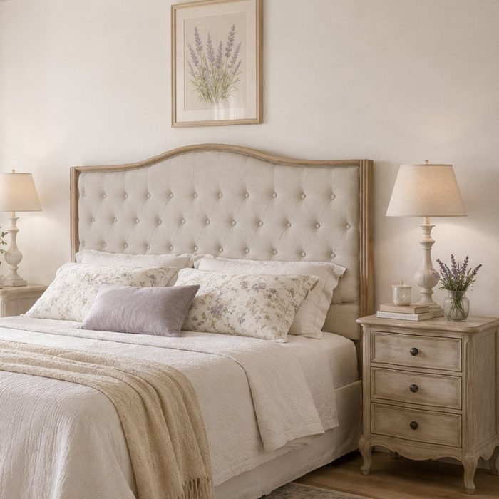 Testata letto lino beige francese - Etnico Outlet