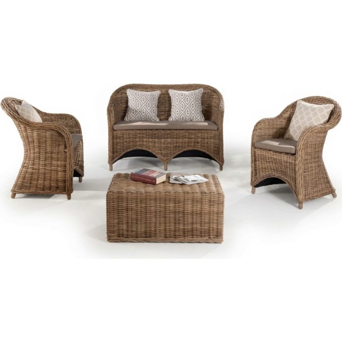 Salotto rattan cuscini sfoderabili