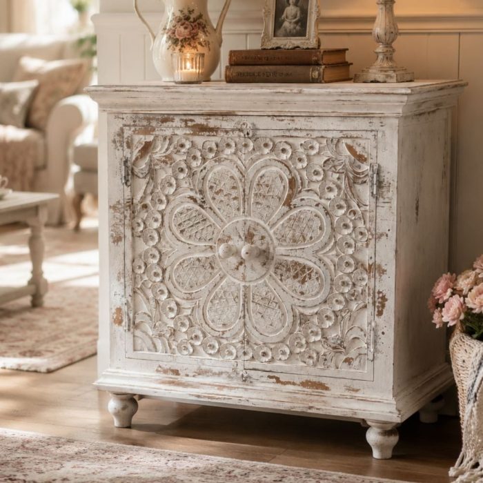 Madia stile French country shabby legno