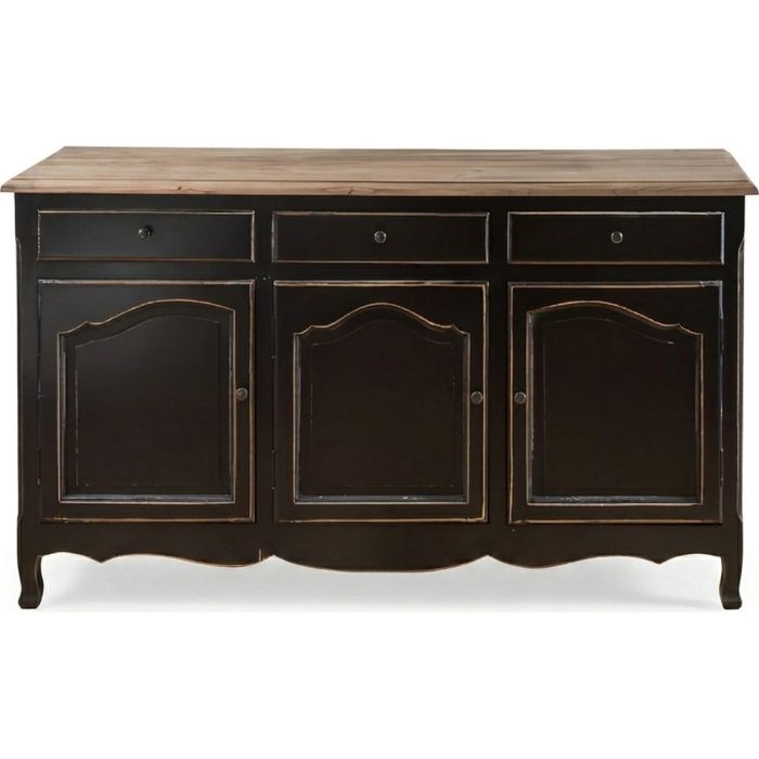 Buffet provenzale nero shabby chic - Etnico Outlet