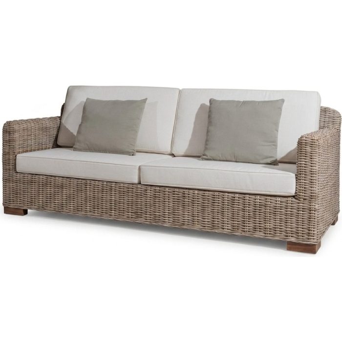 Salotto in rattan kubù con divano 3 posti - Etnico Outlet