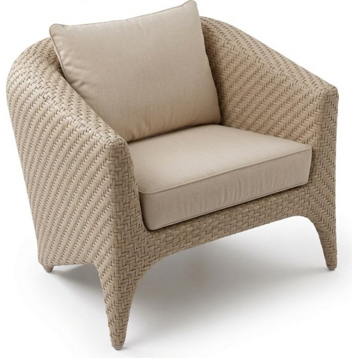 Salotto outdoor in polyrattan bianco avana - Etnico Outlet