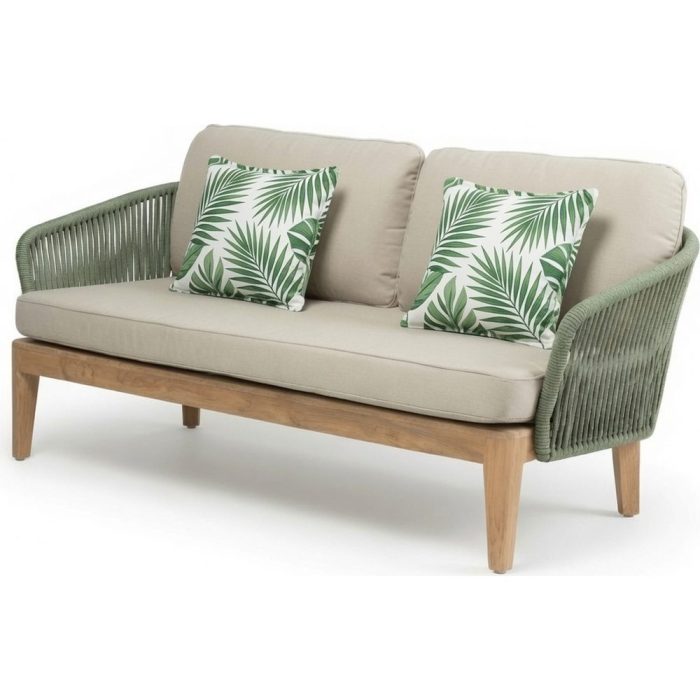 Divano Riviera Teak in corda verde - Etnico Outlet