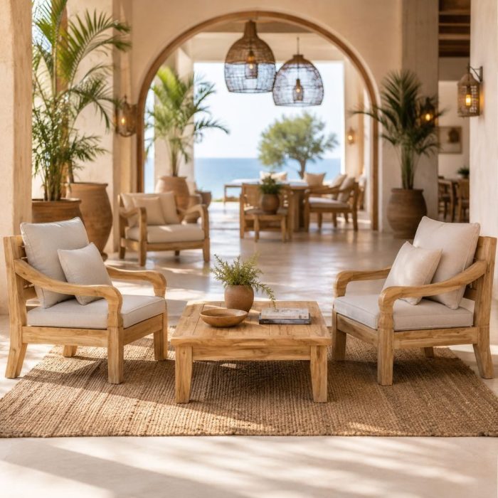Poltrona Oasi in teak riciclato - Etnico Outlet