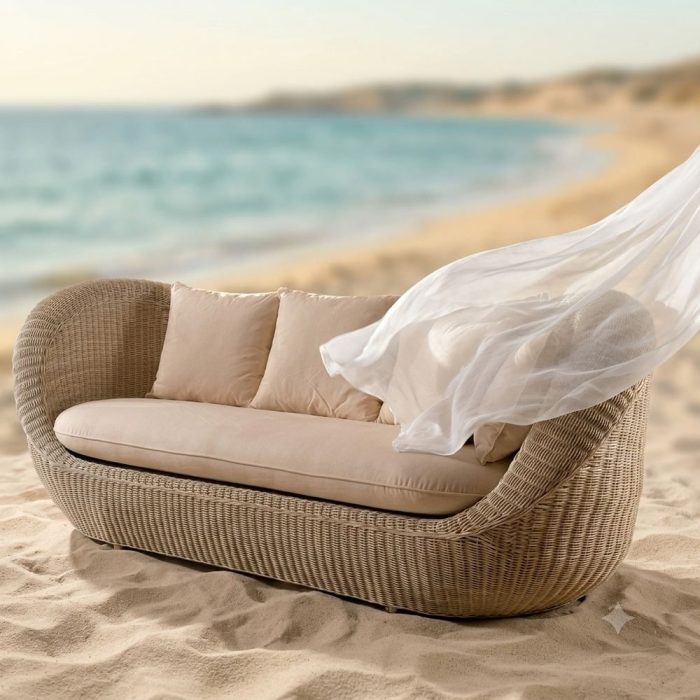 Divano 3 posti Outdoor bianco wash - Etnico Outlet