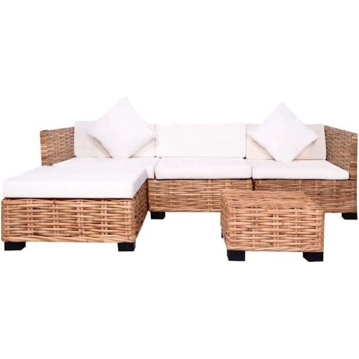 Salotto componibile in rattan naturale - Etnico Outlet