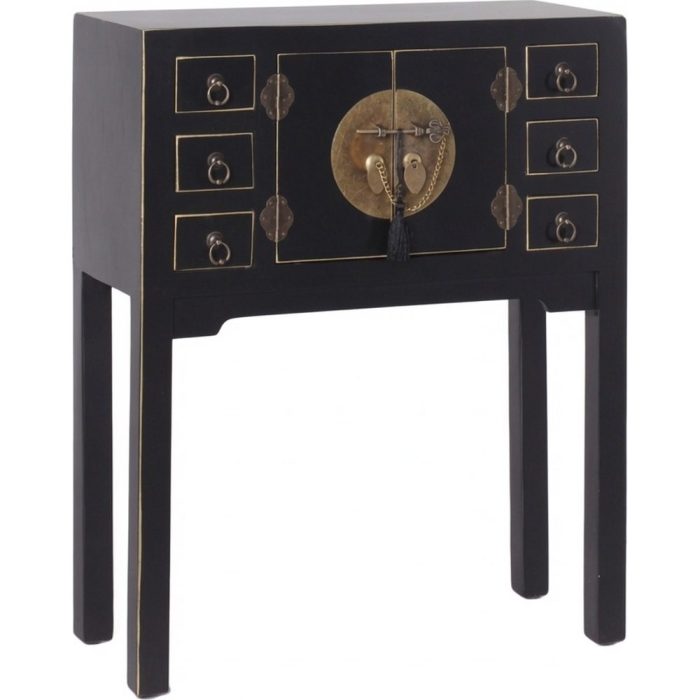 Consolle cinese nera 6 cassetti - Etnico Outlet