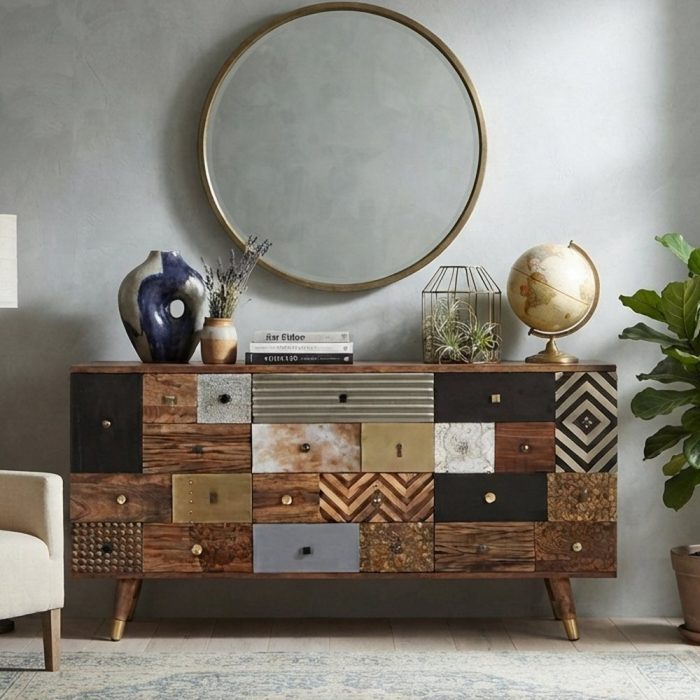 Buffet vintage chic in mango e acacia - Etnico Outlet