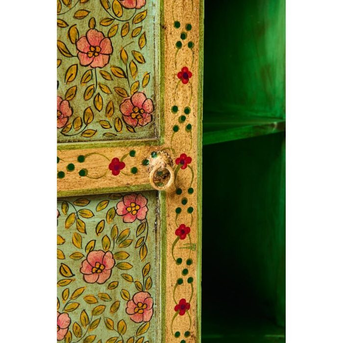 Credenza orientale verde e gialla - Etnico Outlet