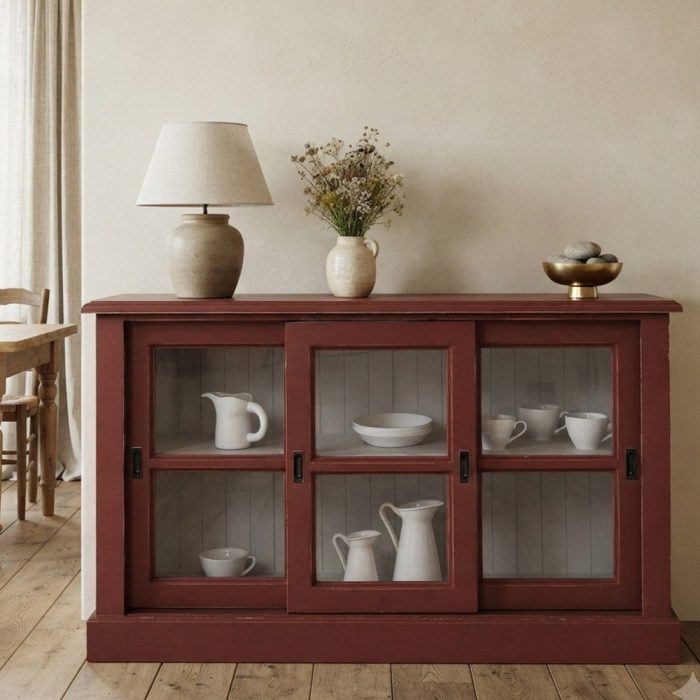 Buffet country shabby rosso