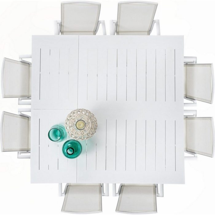 Tavolo da esterno allungabile bianco per giardino - Etnico Outlet