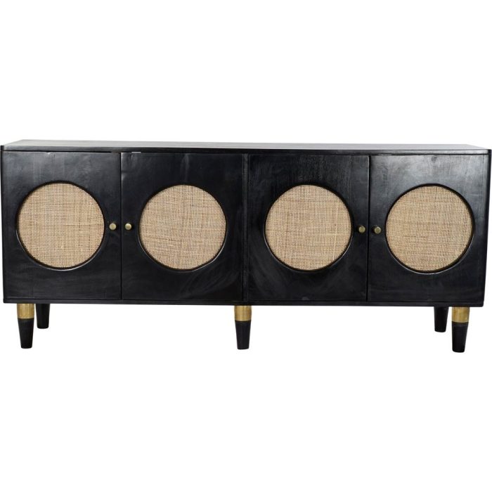 Madia nera vintage mango e rattan - Etnico Outlet