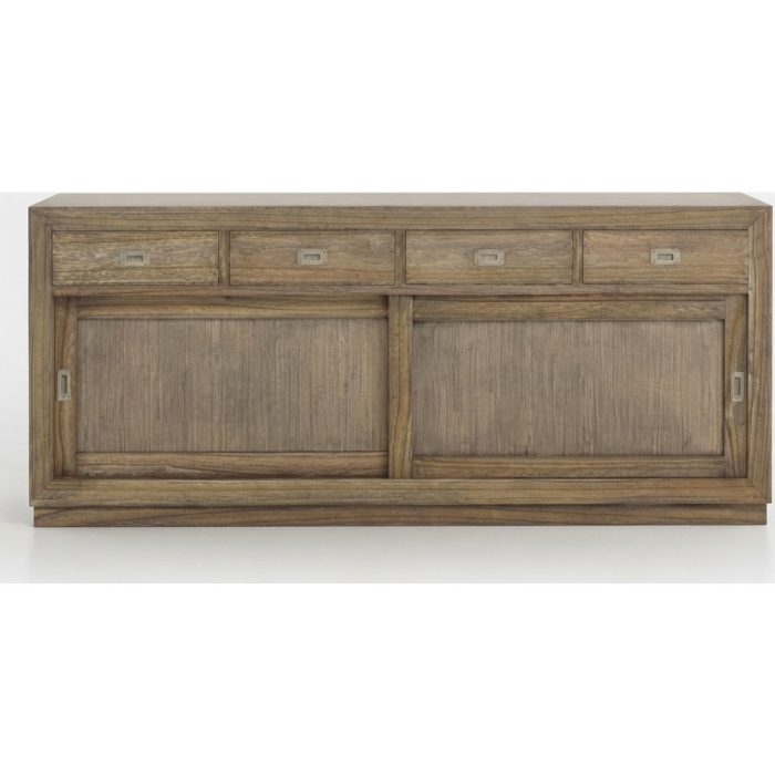 Buffet etnico in legno massello con ante scorrevoli