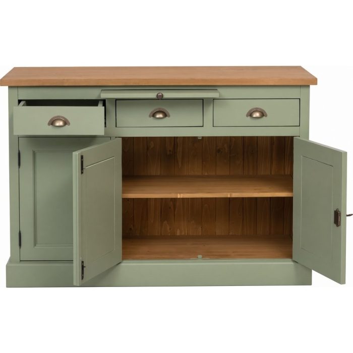 Credenza provenzale verde in pino - Etnico Outlet anche SU MISURA
