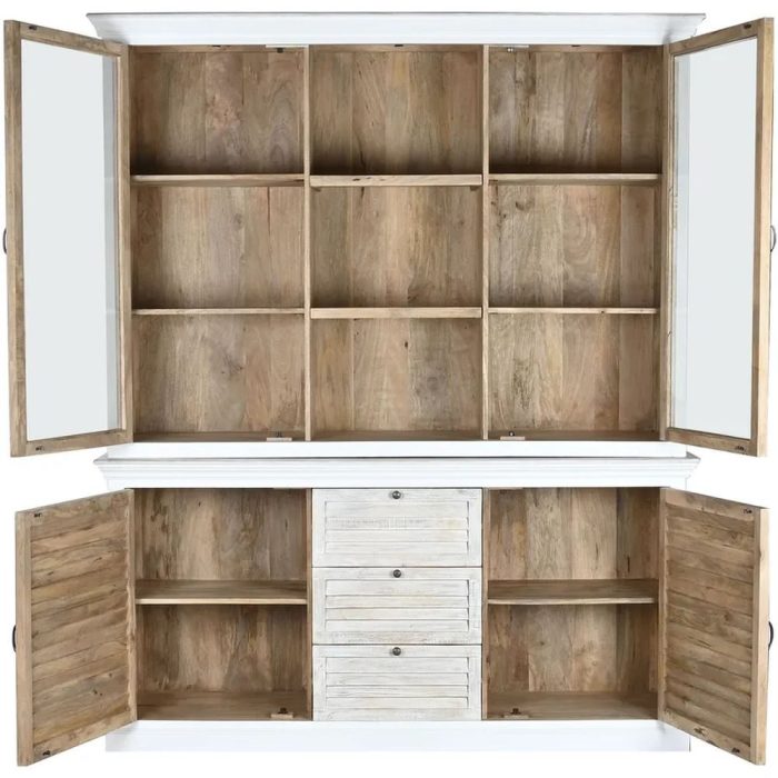 Vetrina libreria nordica in mango - Etnico Outlet