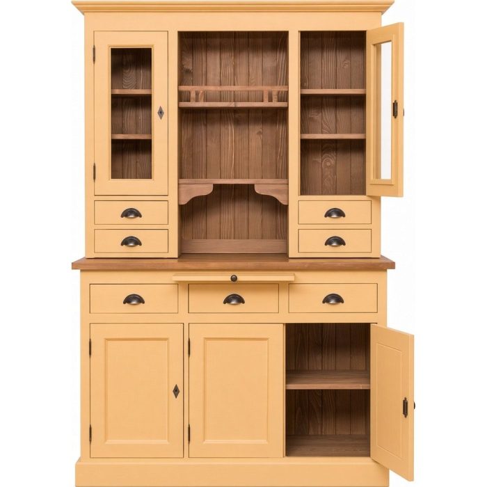 Credenza hippy chic gialla legno massello di pino anche SU MISURA