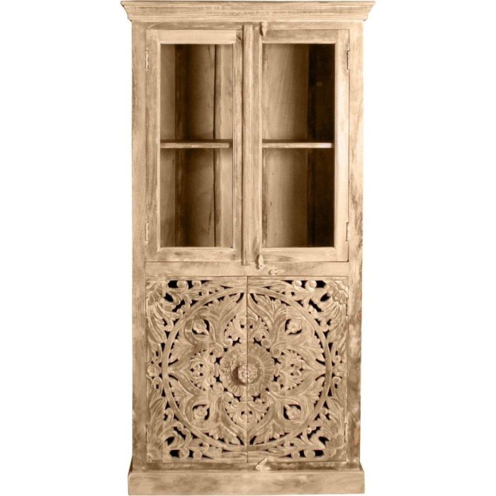 Vetrina orientale mango intagliato - Etnico Outlet