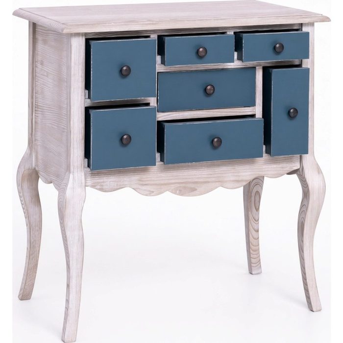 Consolle boho chic bianca e azzurra - Etnico Outlet