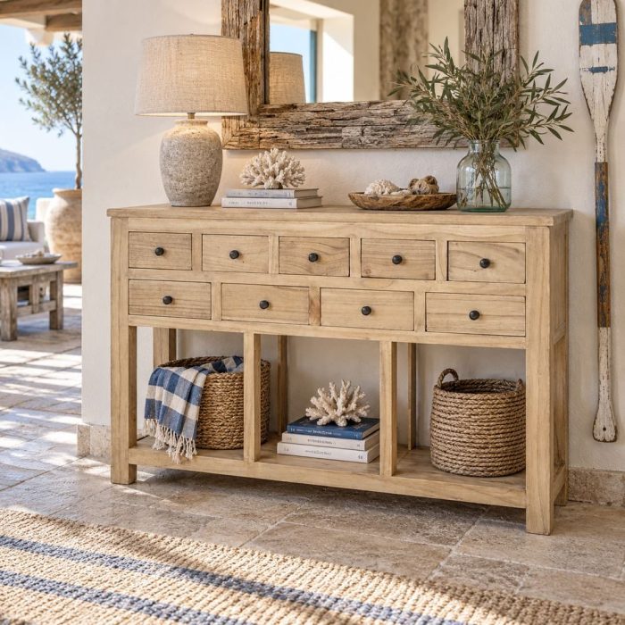 Consolle etnica 9 cassetti profonda 30 cm - Etnico Outlet