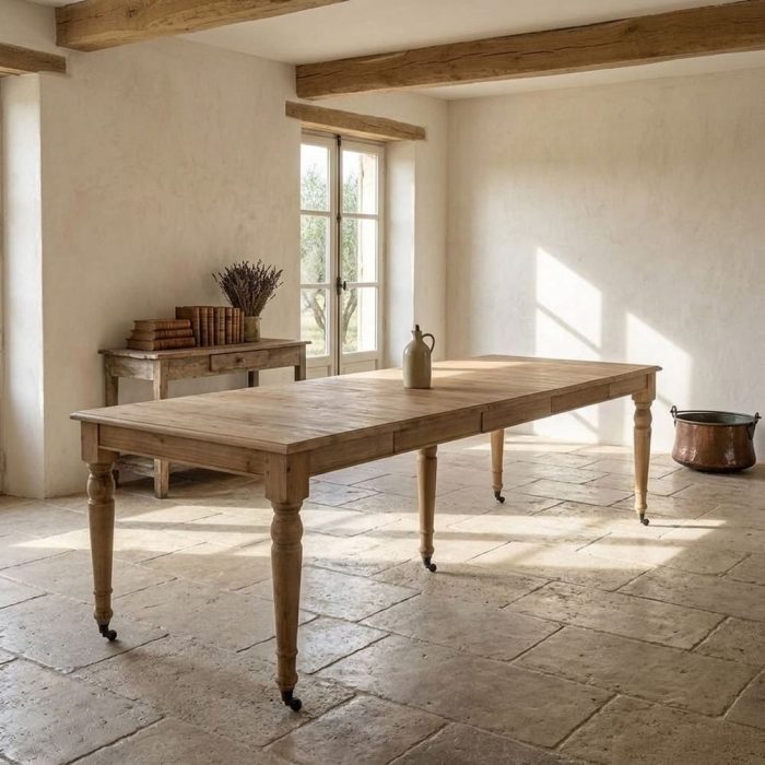 Tavolo provenzale quadrato allungabile in legno