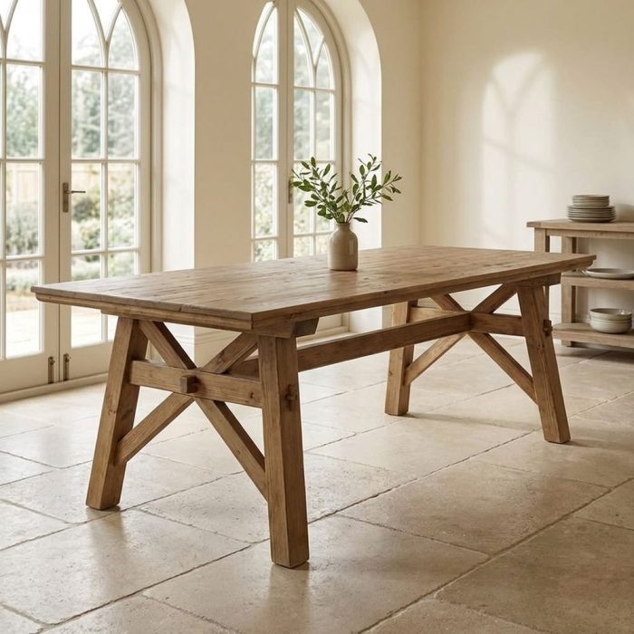 Tavolo rustico country chic in legno massello