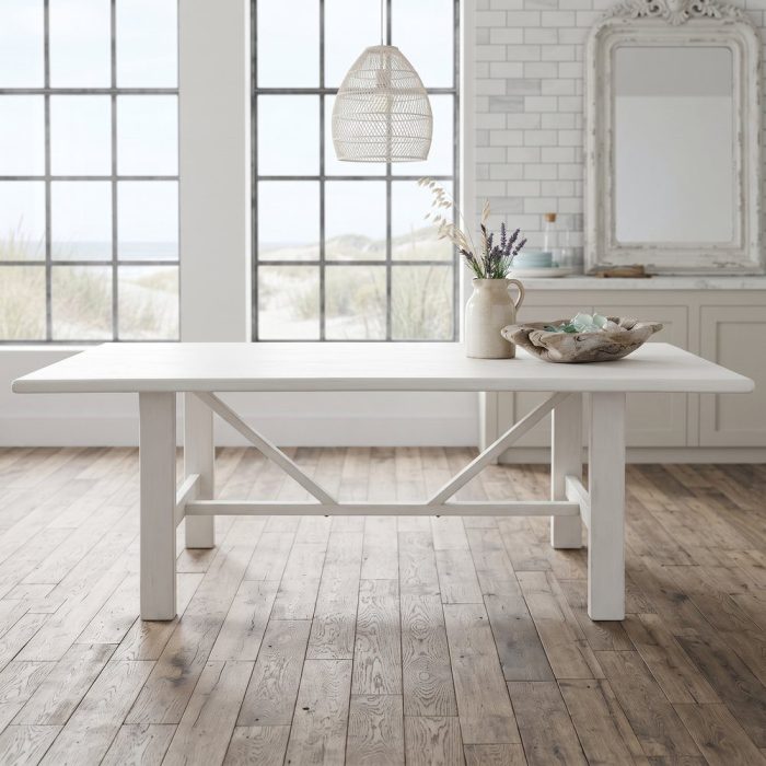 Tavolo scrivania shabby bianco