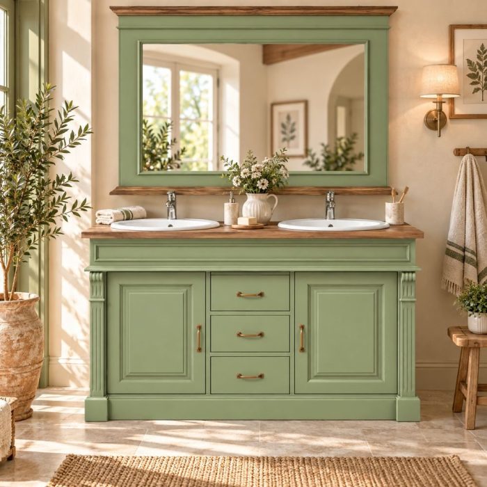 Mobile bagno country chic con Specchio
