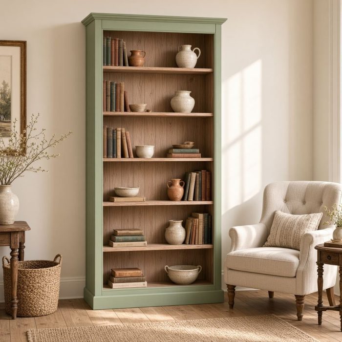 Libreria country con mensole legno massello - SU MISURA