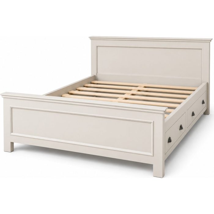 Letto provenzale bianco con cassettoni SU MISURA - Etnico Outlet