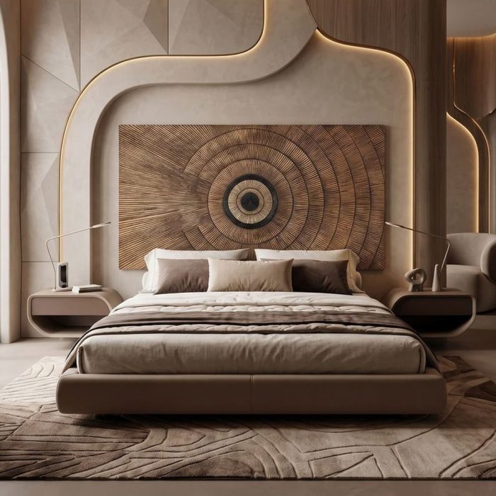 Testata letto etnica cerchi oro 180 cm - Etnico Outlet