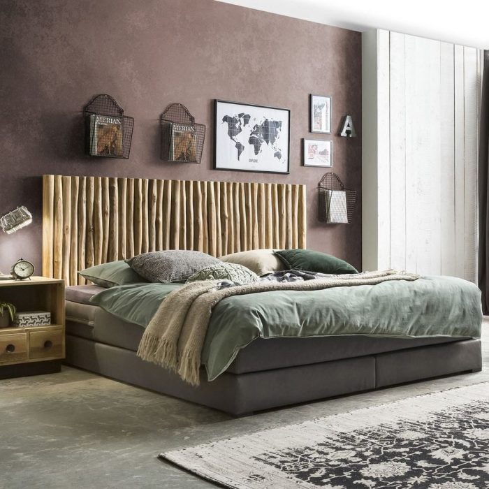 Testata letto Jungle teak naturale 220 cm - Etnico Outlet