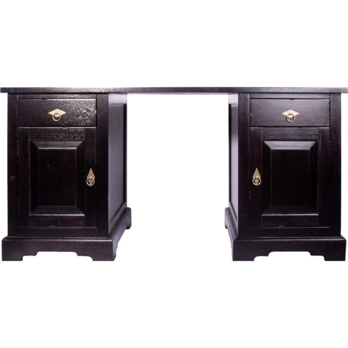Scrivania coloniale nera in acacia - Etnico Outlet