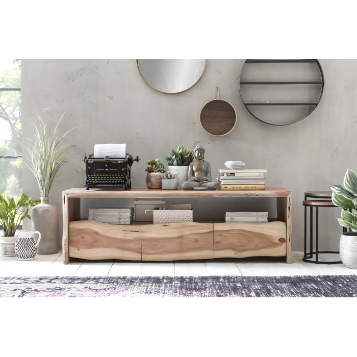 Porta tv etnico legno naturale acacia