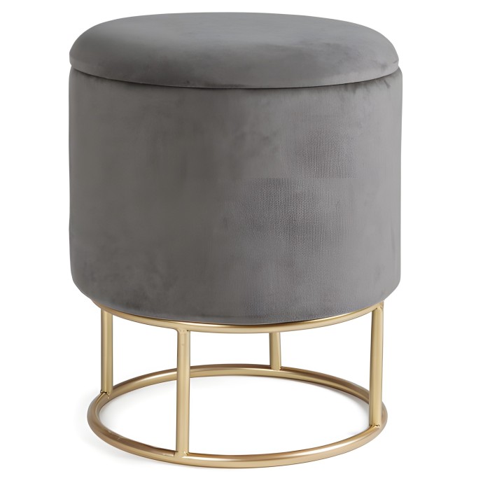 Pouff contenitore deco chic grigio