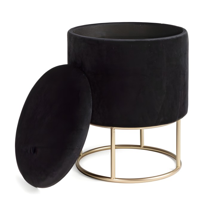 Pouff contenitore deco chic nero