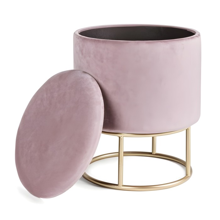 Pouff contenitore deco chic rosa