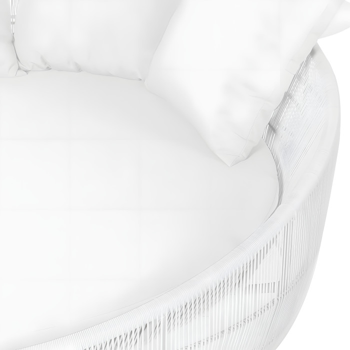 Letto tondo da giardino bianco