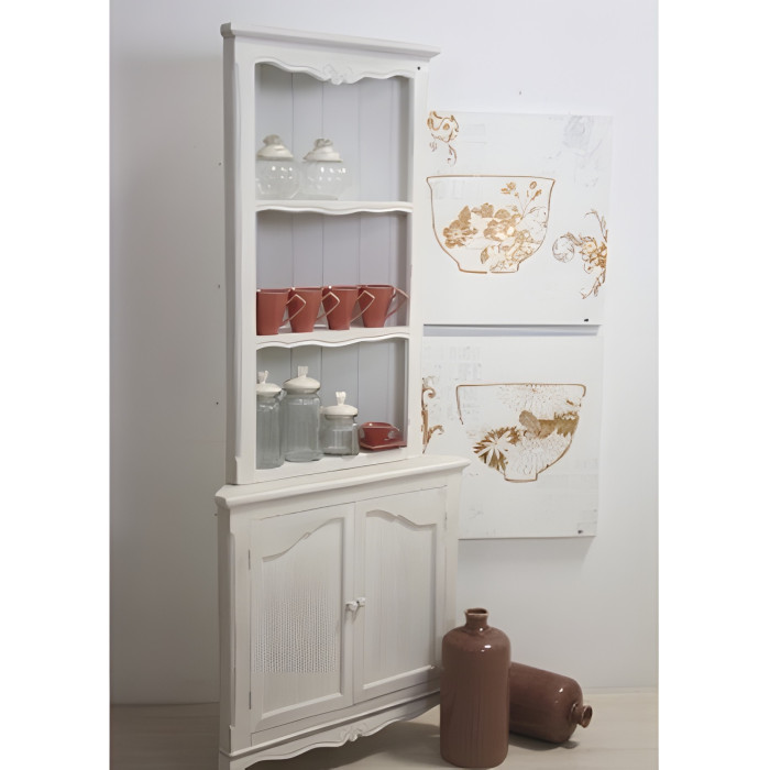 Angoliera legno bianca shabby chic
