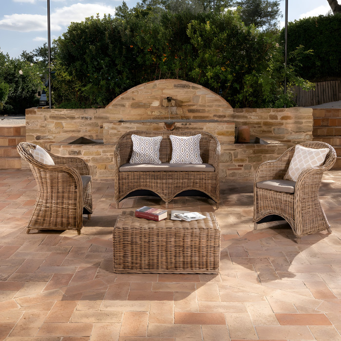 Salotto giardino provenzale rattan